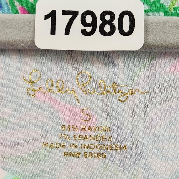 Lilly Pulitzer Dress Women Small Blue Pink Floral Sophie Ruffle Shift 3/4 Sleeve - Picture 7 of 11